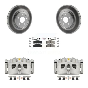 Front Disc Brake Caliper Coat Rotor & Semi-Metallic Pad Kit For 2013 Ford Explorer Sport KCG-100553N