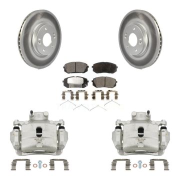 Front Disc Brake Caliper Coated Rotors And Ceramic Pads Kit For Hyundai Sonata KCG-100553T