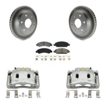 Front Disc Brake Caliper Coated Rotors And Semi-Metallic Pads Kit For GMC Sierra 1500 KCG-100554S