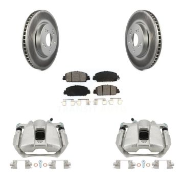 Front Disc Brake Caliper Coated Rotors And Semi-Metallic Pads Kit For Honda Accord KCG-100555S