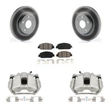 Front Disc Brake Caliper Coated Rotors And Semi-Metallic Pads Kit For Honda HR-V Accord KCG-100556S