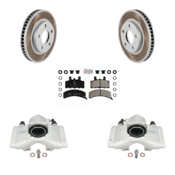 Front Brake Caliper Coat Rotor & Semi-Metallic Pad Kit For Cadillac DeVille Fleetwood 60 KCG-100557N