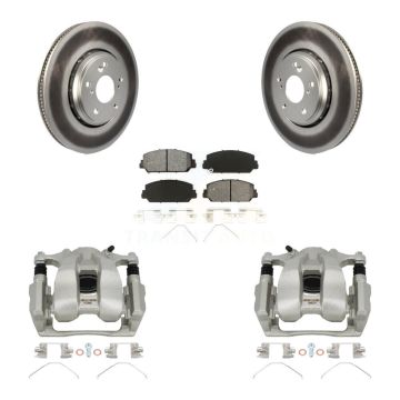 Front Disc Brake Caliper Coat Rotor And Semi-Metallic Pad Kit For Honda Accord Acura ILX KCG-100557S