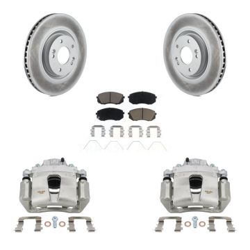 Front Disc Brake Caliper Coated Rotors And Ceramic Pad Kit For Hyundai Sonata Kia Optima KCG-100559C