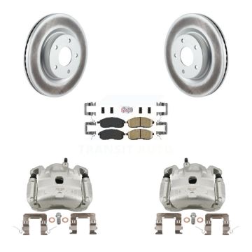 Front Disc Brake Caliper Coated Rotors And Ceramic Pads Kit For Nissan Altima KCG-100559N