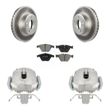 Front Brake Caliper Coat Rotor Semi-Metallic Pad Kit For BMW 525i Automatic transmission KCG-100560S