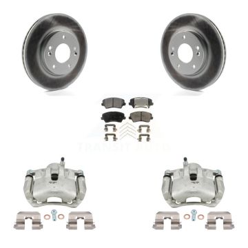 Front Brake Caliper Coat Rotor & Ceramic Pad Kit For Kia Forte Hyundai Elantra GT Forte5 KCG-100562T