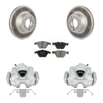 Front Disc Brake Caliper Coat Rotor & Semi-Metallic Pad Kit For BMW 328i xDrive X1 328xi KCG-100563S