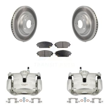 Front Disc Brake Caliper Coated Rotors And Semi-Metallic Pads Kit For Mazda 3 CX-3 Sport KCG-100564P