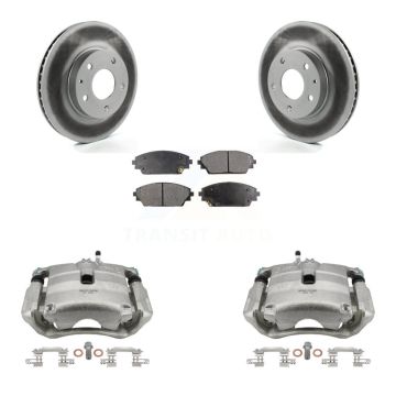 Front Disc Brake Caliper Coated Rotors And Semi-Metallic Pads Kit For Mazda 3 CX-3 Sport KCG-100566P