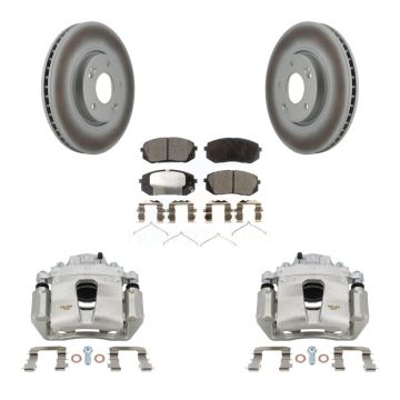 Front Disc Brake Caliper Coated Rotors And Ceramic Pads Kit For Hyundai Sonata KCG-100566T