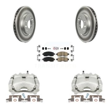Front Disc Brake Caliper Coated Rotors And Ceramic Pads Kit For Nissan LEAF KCG-100567N