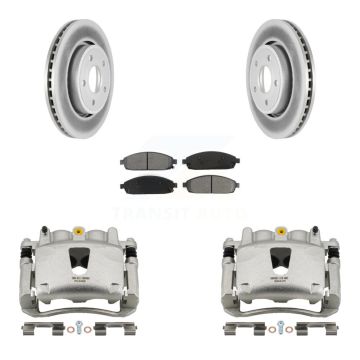 Front Brake Caliper Coat Rotor & Semi-Metallic Pad Kit For Jeep Grand Cherokee Commander KCG-100567S