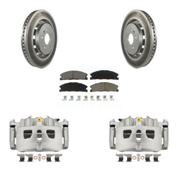 Front Brake Caliper Coat Rotors Ceramic Pad Kit For Ford Explorer Flex Taurus Police MKS KCG-100568C