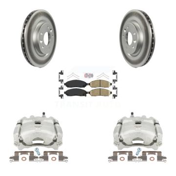 Front Disc Brake Caliper Coated Rotors And Ceramic Pads Kit For Nissan LEAF KCG-100568N