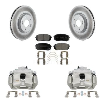 Front Disc Brake Caliper Coated Rotors And Ceramic Pad Kit For Hyundai Sonata Kia Optima KCG-100568T