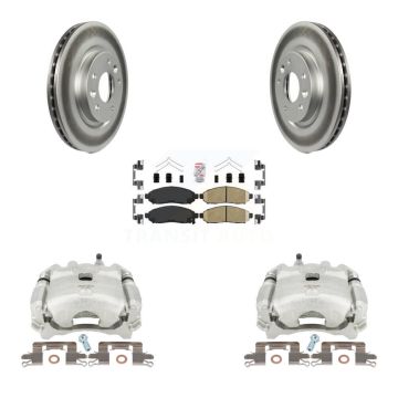 Front Disc Brake Caliper Coated Rotors And Ceramic Pads Kit For Nissan LEAF KCG-100569N