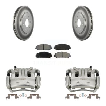Front Disc Brake Caliper Coated Rotors And Semi-Metallic Pads Kit For Suzuki Equator KCG-100569S