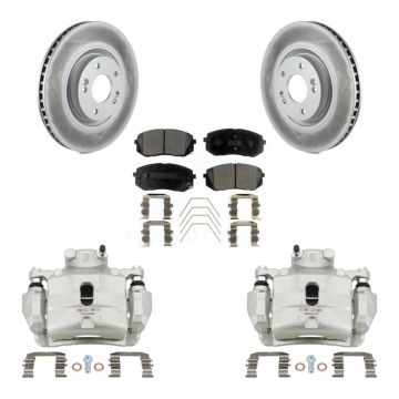 Front Disc Brake Caliper Coated Rotors And Ceramic Pad Kit For Hyundai Sonata Kia Optima KCG-100569T