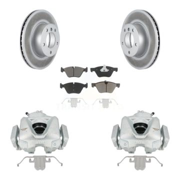 Front Disc Brake Caliper Coated Rotors And Ceramic Pads Kit For BMW 323i KCG-100571C