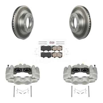 Front Disc Brake Caliper Coated Rotors And Ceramic Pads Kit For Toyota Tacoma FJ Cruiser KCG-100572N