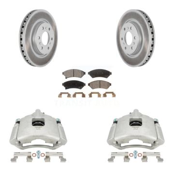 Front Brake Caliper Coat Rotor Semi-Metallic Pad Kit For Pontiac Montana Chevrolet Buick KCG-100572P