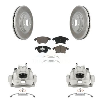 Front Brake Caliper Coat Rotors & Ceramic Pad Kit For 19-20 Ford Police Responder Hybrid KCG-100573C