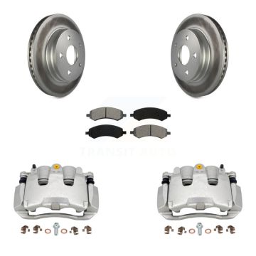 Front Disc Brake Caliper Coat Rotor And Semi-Metallic Pad Kit For Ram 1500 Classic Dodge KCG-100573S