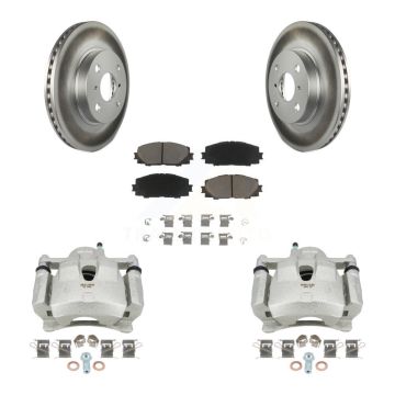 Front Disc Brake Caliper Coated Rotors And Ceramic Pads Kit For Toyota Yaris KCG-100576C