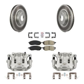 Front Brake Caliper Coat Rotor Semi-Metallic Pad Kit For INFINITI Nissan Murano G37 EX35 KCG-100576N