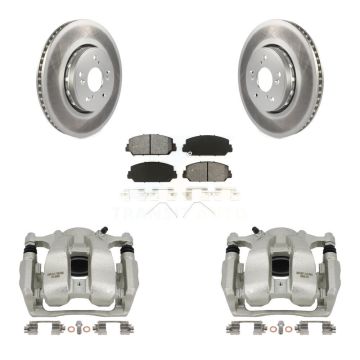 Front Disc Brake Caliper Coated Rotors And Semi-Metallic Pad Kit For 2016-2018 Acura RDX KCG-100576S