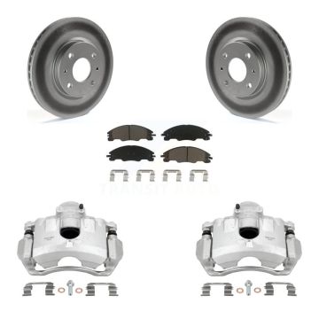 Front Disc Brake Caliper Coated Rotors And Ceramic Pads Kit For Ford Focus KCG-100577C