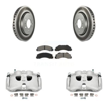 Front Brake Caliper Coat Rotor & Semi-Metallic Pad Kit For Ford F-150 Expedition Lincoln KCG-100578S
