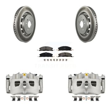 Front Brake Caliper Coat Rotors Ceramic Pad Kit For Ford Explorer Flex Taurus Police MKS KCG-100578T