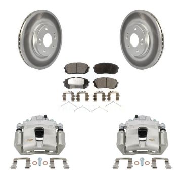 Front Brake Caliper Coat Rotors Semi-Metallic Pad Kit For Hyundai Sonata Kia Kona Optima KCG-100580P