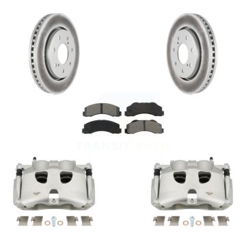 Front Brake Caliper Coat Rotors & Semi-Metallic Pad Kit For Ford F-150 With 7 Lug Wheels KCG-100580S