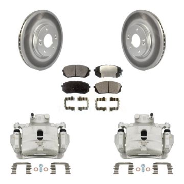 Front Disc Brake Caliper Coated Rotors And Semi-Metallic Pads Kit For Hyundai Sonata KCG-100581P