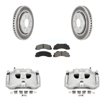 Front Brake Caliper Coat Rotors & Semi-Metallic Pad Kit For Ford F-150 With 7 Lug Wheels KCG-100581S
