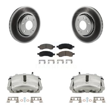 Front Brake Caliper Coat Rotors & Ceramic Pad Kit For Chevrolet Trailblazer GMC Envoy XL KCG-100583C