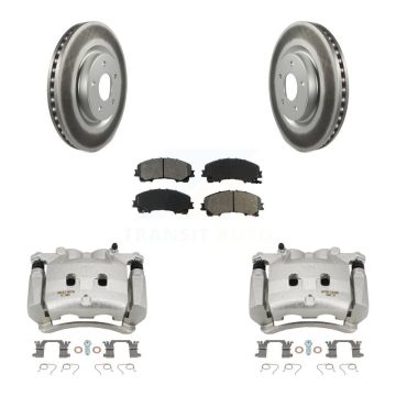 Front Disc Brake Caliper Coated Rotors And Semi-Metallic Pads Kit For Nissan Rogue KCG-100587S
