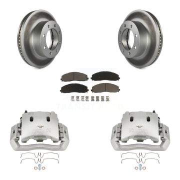 Front Disc Brake Caliper Coated Rotors And Ceramic Pads Kit For Ford F-450 Super Duty KCG-100588C