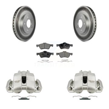 Front Disc Brake Caliper Coat Rotors Semi-Metallic Pad Kit For Ford Escape Mazda Tribute KCG-100588P