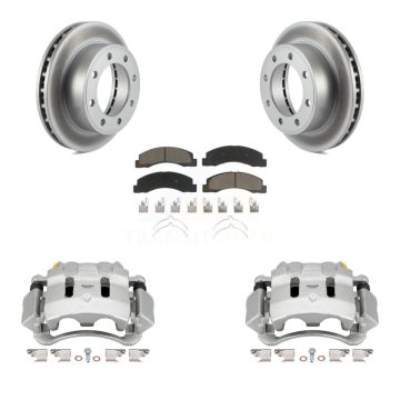 Front Brake Caliper Coat Rotor Ceramic Pad Kit For Ford F-350 Super Duty F-250 Excursion KCG-100589C