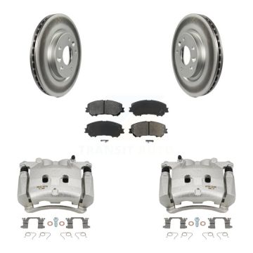 Front Disc Brake Caliper Coated Rotors And Semi-Metallic Pads Kit For Nissan Rogue KCG-100589S