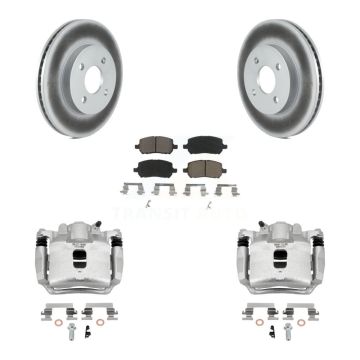 Front Brake Caliper Coat Rotor & Ceramic Pad Kit For Saturn Ion Chevrolet Cobalt Pontiac KCG-100590C