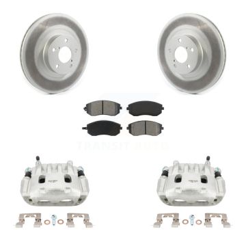 Front Brake Caliper Coat Rotor Semi-Metallic Pad Kit For Subaru Outback Forester Impreza KCG-100590S