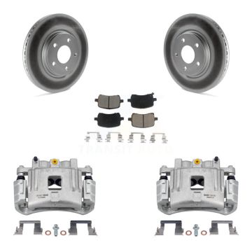 Front Brake Caliper Coat Rotor & Ceramic Pad Kit For Pontiac G6 With Dual Piston KCG-100591C
