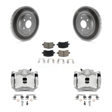 Front Brake Caliper Coat Rotor Ceramic Pad Kit For Pontiac Pursuit With Rear Disc Brakes KCG-100592C