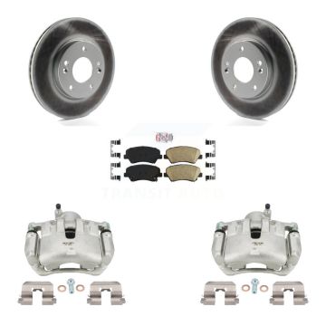 Front Disc Brake Caliper Coated Rotors And Ceramic Pads Kit For 2012 Hyundai Veloster KCG-100592N