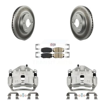 Front Disc Brake Caliper Coat Rotors & Ceramic Pad Kit For 2006-2010 Hyundai Sonata 2.4L KCG-100595N